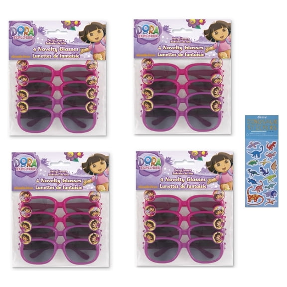 Dora the Explorer Birthday Party Supplies Favor Bundle Includes 16 Plastic Glasses