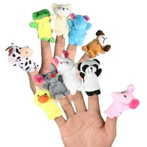 Clearance : LEORX 10pcs Cartoon Animal Finger Puppets Soft Velvet Dolls Props Toys (Random Pattern)