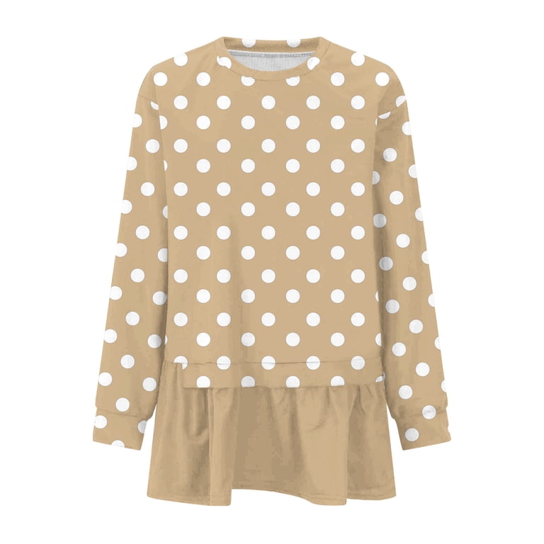 chinese dress ladies Dasa Long Sleeve Mini Dress in Big Polka Flock Black main image 0