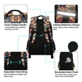 thumbnail image 4 of FORMRS Unisex Backpack Elementary School Travel Bookbag with Reflective Stripes, Beige Geometric Eagle, 4 of 7