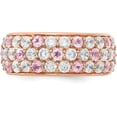 thumbnail image 4 of Solid True Origin Rose Gold 1 1/2 carat Lab Grown Diamond VS/SI D E F and Pink Sapphire Band - Ring Size 7.0, 4 of 8