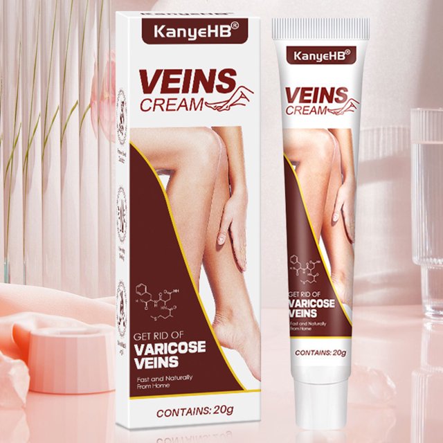 Crema para el alivio de las venas varicosas Crema antivaricosa de 20g para aliviar la terapia de los vasos sanguíneos de araña, loción reafirmante para venas