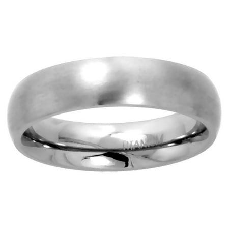 - Titanium Plain Wedding Band / Thumb Ring 5mm Domed Comfort-Fit Matte Finish, sizes 5 - 12