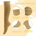 thumbnail image 2 of Women's Fall Winter Knit Slouch Socks, Soft Extra Long Scrunch Knee High Sock Slouchy Boot Socks, 2 of 7