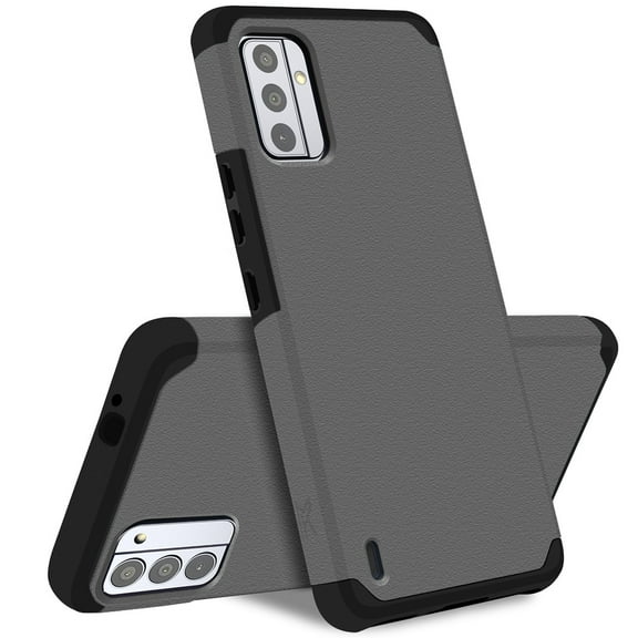 For Nokia C210 Ultra Slim Fit Corner Protection Shock Absorption Hybrid Dual Layer Hard PC   TPU Rubber Armor Cover ,Xpm Phone Case [ Gray ]