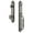Antique Pewter, variant on Grandeur 841922 Arc Solid Brass Rose Keyed Entry Single Cylinder Full Plate "C" Grip