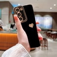thumbnail image 4 of Compatible with Samsung Galaxy S23 5g Phone Case Luxury 6D Electroplate Cute Side Love Heart Pattren Cover with Full Camera Protection Soft Silicone Shockproof Bumper (Black), 4 of 10