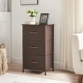 thumbnail image 4 of Somdot Dresser with 3 Removable Fabric Vertical Drawers Nightstand for Living room, Coffee Brown, 4 of 7