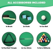 Miniyam 5.5ft Folding Pool Table, Portable Billiards Game Table with Accessories for Families, Green
