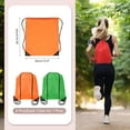 thumbnail image 2 of Drawstring Backpack Bags, 2 Pack Sports Cinch Sack for Gym Yoga Travel Swimming Beach Green, Orange, 2 of 6