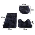 thumbnail image 2 of FloreceBien Alfombra de pelo largo teñida de felpa para inodoro, juego de tres piezas de almohadillas antideslizantes para pies, absorbente para baño, 2 of 5