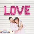 thumbnail image 3 of PMU Valentines Day "LOVE" 34in Word Mylar Balloons 4pc per set Magenta 1 Set, 3 of 4