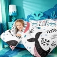 thumbnail image 4 of meiyoeat Whale Jellyfish Ocean Pattern 7-Piece Twin Bedding,Sea Animal Print Bedding Comforter Set For Girl,Reversible, 4 of 7