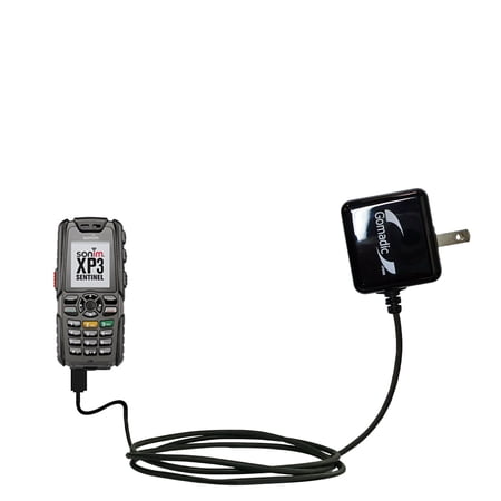 Gomadic Intelligent Compact AC Home Wall Charger suitable for the Sonim XP3 Sentinal S1 - High output power with a convenient, foldable plug design -