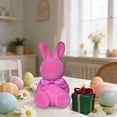 thumbnail image 4 of zhangmingg Easter Flocked Rabbit Figurine with Bow Tie Cute Farmhouse Centerpiece for Home Table, 4 of 7