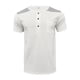 thumbnail image 4 of pstuiky camisetas de manga corta para hombre, Camisa de manga corta con cuello alto y botones de patchwork para hombre camisas casuales para hombre l, 4 of 6