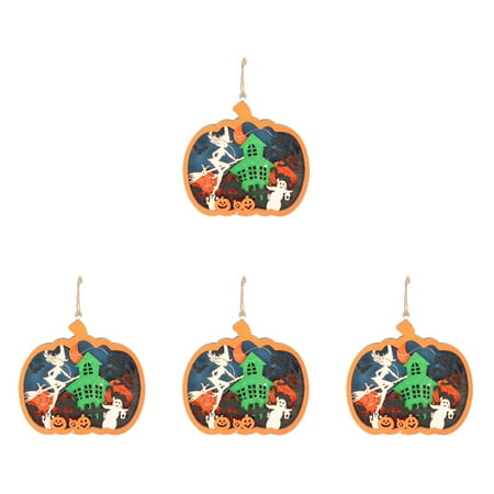 

NUOLUX 4pcs Pumpkin Shape Pendant Halloween Pumpkin Light Decorative Lamp Halloween Ornaments