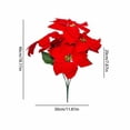 thumbnail image 4 of Bouquet Floral en Velours Soie Roses Rouges Arrangement pour Maison Centre de Table Fête, 4 of 5