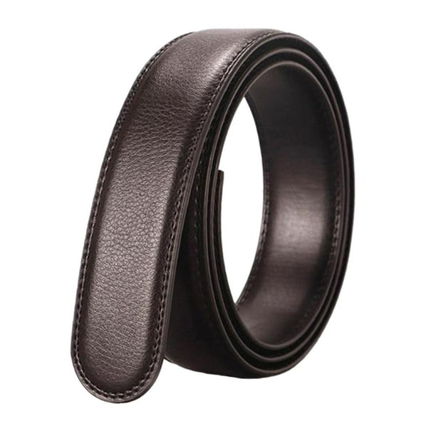 Correa de cinturón automática para hombre, sin hebilla, correa de trinquete, marrón, informal, de moda, cinturón de cintura de 3,5 cm, cinturón de
