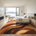 thumbnail image 3 of ODIKA 4'x6' Machine Washable Non-Slip Area Rug, Groovy Burnt Orange High Traffic Rug, Orange, 988848, 3 of 7