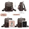 thumbnail image 6 of YOMYM Women Removable Strap Nylon Backpack, Coffee, 6 of 7