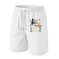 thumbnail image 2 of GrmtClth Father's Day Gift Summer Dad Papa Print American Flag Shorts Classic 4th Of July Patriotic Shorts Quick Dry Soft Elastic Drawstring Independence Day Wear White 2XL, 2 of 4