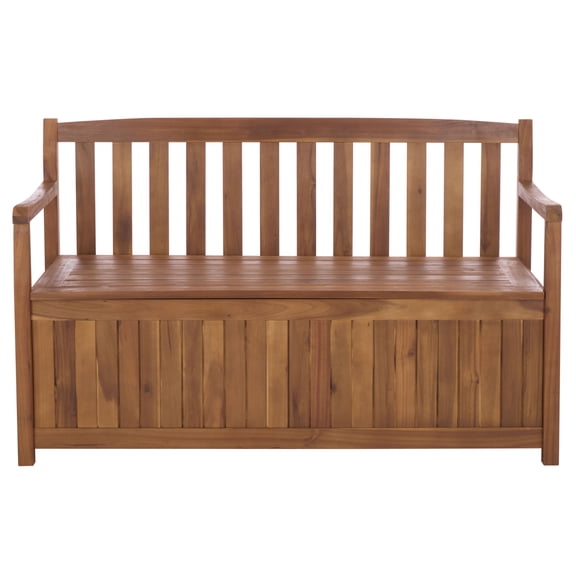 Safavieh Kelter Mid Back Wood Outdoor Bench, Brown