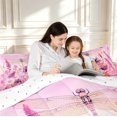thumbnail image 5 of Erosebridal Rustic Dragonfly 7 Pieces Full Size Bedding Sets,Vintage Floral Full Size Bed in a Bag,Pink White,Reversible, 5 of 7