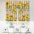 thumbnail image 4 of Sunflower Kitchen Curtains, Sunflower Decor Gnomes Valances for Windows, Yellow Curtains and Valances Set Floral Sunflower Decorations for Cafe Living Room, 27''''x36'''' 2 Panel & 54x18 Inch Tier Set, 4 of 6