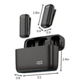 thumbnail image 3 of CNKOO  Wireless Lavalier Microphone  2 Mini Microphones Wireless Lapel Microphone for android/IOS Video Recording  Interview  Vlog (Black) Black, 3 of 8