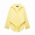 thumbnail image 2 of TaTaai Women's Button Pocket Lapel Shirt, Spring Summer Solid Stripe Loose Waist Top, Short Sleeve Casual Home Daily Outfit, Cold Hand Wash Design Gift, 2 of 7