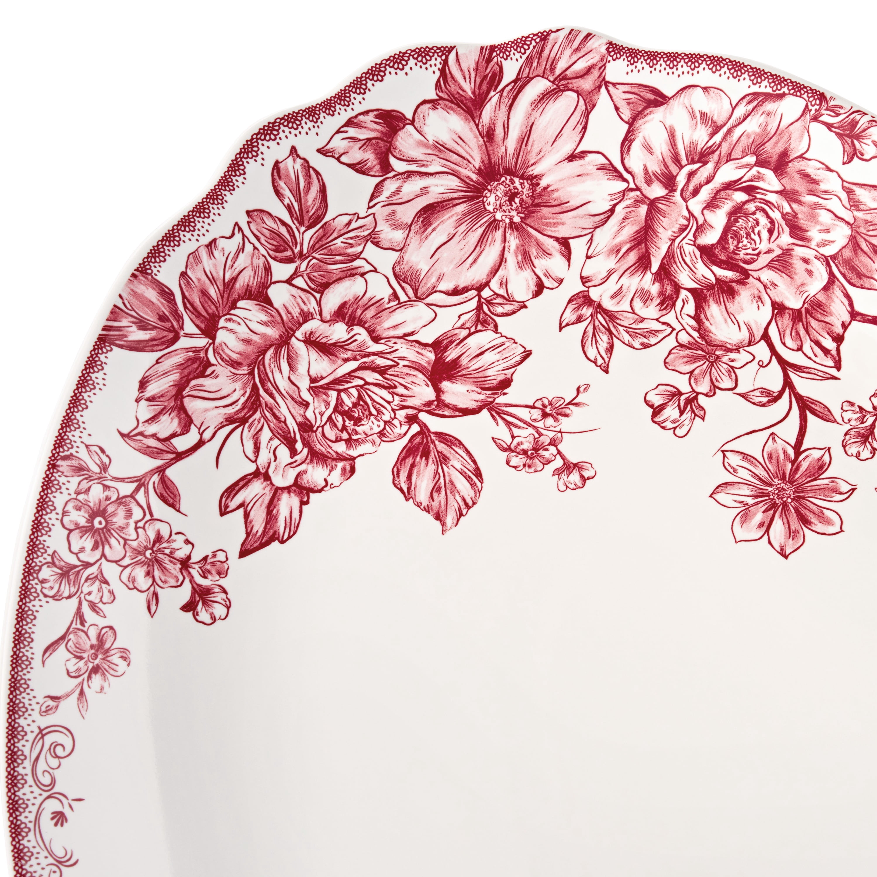 The Pioneer Woman Agatha Stoneware 16-inch Serving Platter, Red