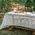 thumbnail image 3 of Namzi Lace Tablecloth Rectangular Table Cover for Kitchen Dinning Wedding Party Decoration -SIZE F:59*102inch,White F, 3 of 5