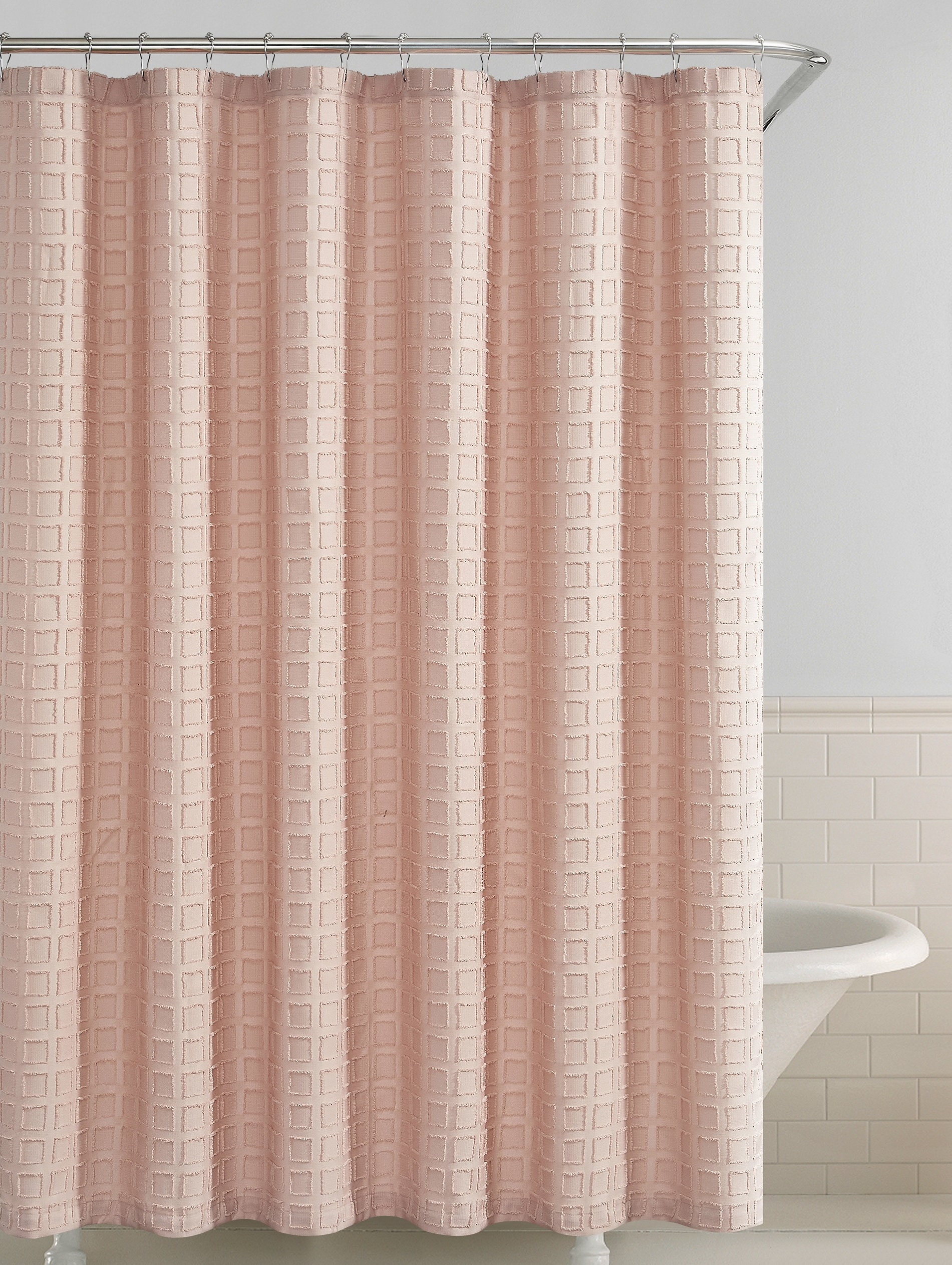 Better Homes & Gardens Clipped Fabric Shower Curtain, in Cherry Blossom