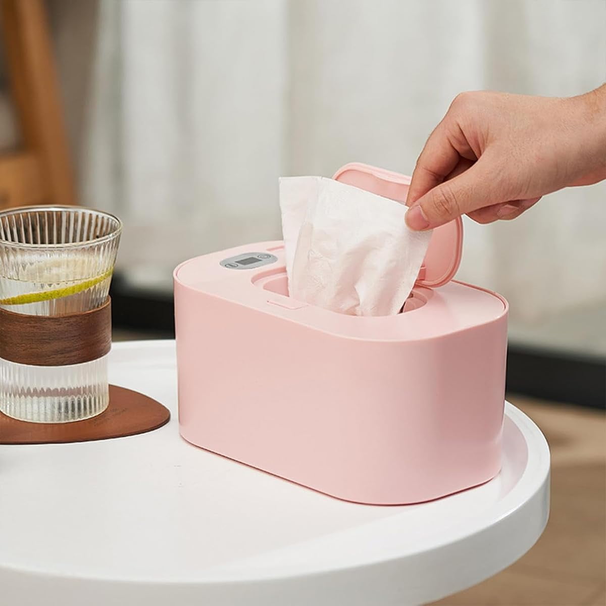 Portable Large Capacity Wipes Warmer Dispenser with LED Display, Adjustable Wet Wipes Holder, Wipe Warmer, Quiet and Evenly Overall