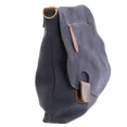 thumbnail image 3 of The Luxe Leather Women's Suede Crossbody Purse with Brown Leather Strap – Navy, 3 of 4