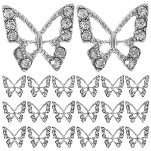 BRIGHTFUFU 20pcs mariposas amenazas de arte de uñas mujeres Decoración de manicura Decoración de dianos con diano.