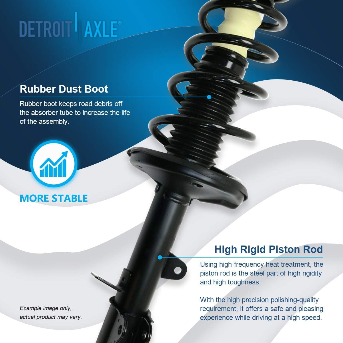 Detroit Axle - Rear 2pc Struts for 93-02 Toyota Corolla, 98-02 Chevy Prizm, 93-97 Geo Prizm, 2 Struts with Coil Spring Assembly 1993 1994 1995 1996 1997 Replacement