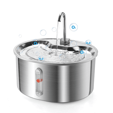Cobectal 3.2L Cat Water Fountain Stainless Steel, Automatic Water Dispenser for Cats and Dogs, Electric Drinking Bowl
