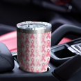 thumbnail image 4 of 30oz Pink Breast Cancer Tumblers Stainless Steel Tumbler with Lid and Straw,Vacuum Insulated Double Wall Travel Tumbler Cups Mug with Cleaning Brush for Coffee,Tea, 4 of 7