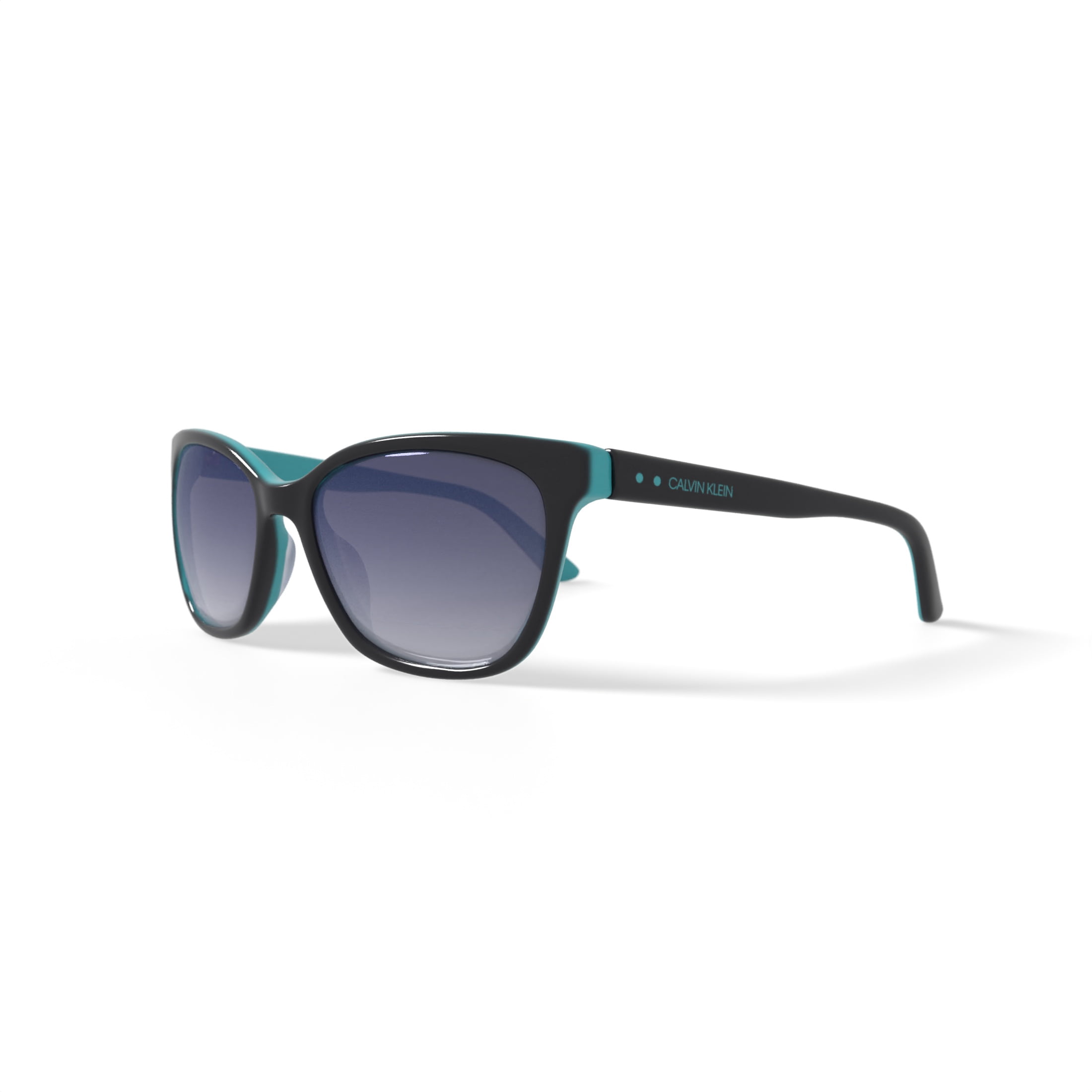 Calvin Klein Women's Rx'able Fashion Sunglasses, CK19503SG, Black/Teal, 55-17-135, with Case