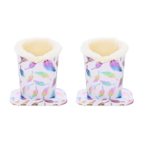 Wswqop 2 Pieces Plush Lined Glasses Holders Lightweight Multifunctional Eyeglass Holder white