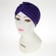 thumbnail image 3 of Mujeres señoras elástico turbante cabeza envoltura Chemo Bandana Hijab estilo indio sombrero Púrpura Zulema Sombrero de turbante para mujer, 3 of 8