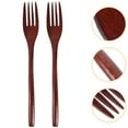 thumbnail image 5 of FUTUREORYY 2Pcs Small Forks Brown Wood for Mixing and Serving 8.9x1x0.4in, 5 of 8