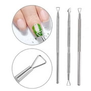 3-Piece Stainless Steel Cuticle Pusher and Nail Cleaner Set  Professional Manicure & Pedicure Tools for Precise Cuticle Care TIKA