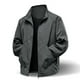 thumbnail image 1 of pstuiky camisas de manga larga para hombre, Chaqueta de trabajo para hombre, elástica, impermeable, para exteriores, con cuello alto, color liso, manga larga, solapa, top/camisa para hombre m, 1 of 9