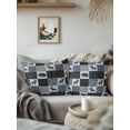 thumbnail image 3 of Waterproof Outdoor Throw Pillows with Inserts 16"x16", Blue Cabin Check Soft Decorative Pillowcases for Couch Bedroom, Rustic Bear Elk Farmhouse Buffalo Plaid Pillow Covers for Sofa Living Room, 3 of 8