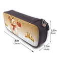 thumbnail image 3 of Lsque Christmas Snowman Gift Printed Big Capacity PU Leather Pencil Case Large Pencil Pouch Stationery Pen Bag Pencil Holder for Teen, 3 of 6