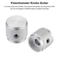 thumbnail image 4 of Uxcell 6PCS Guitar Knobs Metal, Volume Tone Control Dome Knobs 1/4" x 5/8" Potentiometer Knobs with Set Screw, Silver, 4 of 7