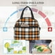 thumbnail image 4 of Balery Orange Plaid Bolsa de Almuerzo Impresa, Caja de Almuerzo Reutilizable, Bolsa Térmica Aislada para Almuerzo, Bolsa Antiderrames, 4 of 7